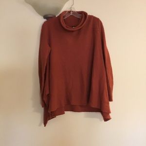 Free People Terra-cotta Cowl Neck LS Sweater